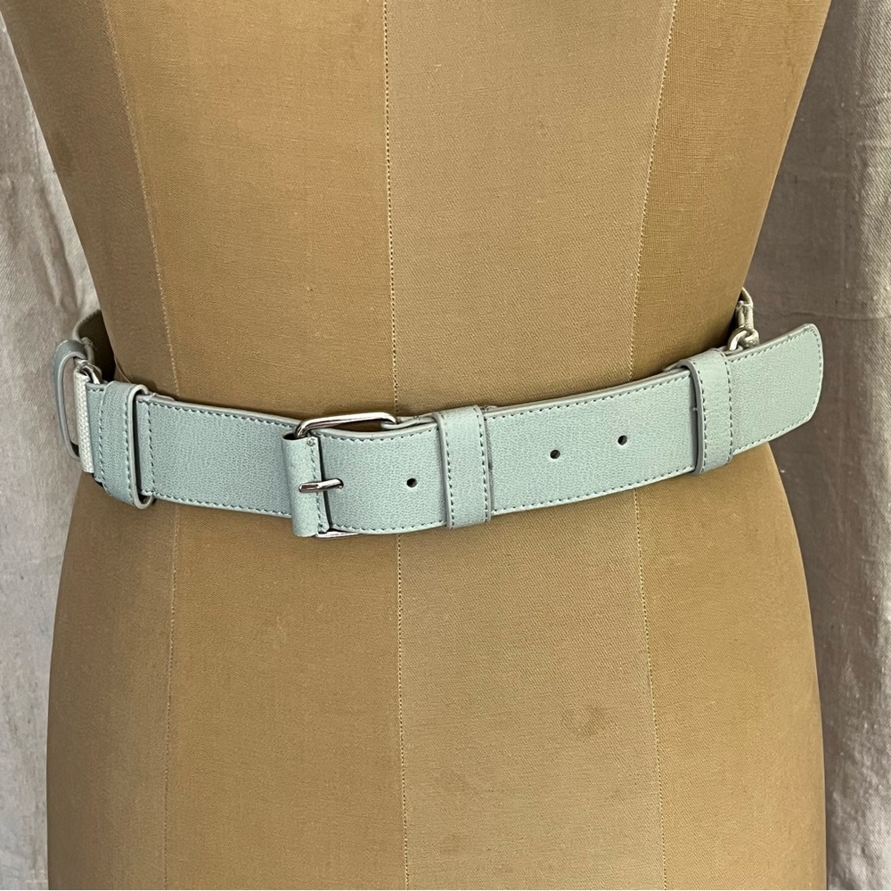 Talbots Women’s Mixed Materials Belt with Rectangular Buckle Size XL